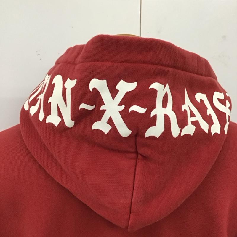 ボーンアンドレイズド BORN X RAISED パーカー 長袖 長袖パーカー フード付きパーカー プリントスウェット トレーナー XL ロゴ、文字 赤 / レッド /  メンズ USED 古着 中古 10119141