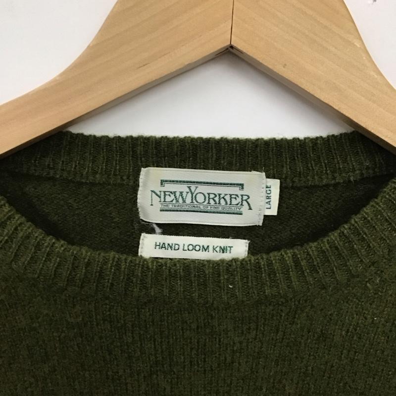 ニューヨーカー NEWYORKER ニット、セーター 長袖 L 無地 緑 / グリーン / メンズ USED 古着 中古 10120194