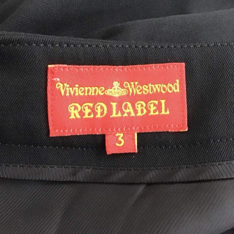ヴィヴィアン ウエストウッド レッドレーベル Vivienne Westwood red label スカート ひざ丈スカート プリーツスカート フレアスカート ミニスカート 3 無地 黒 / ブラック /  レディース USED 古着 中古 10133038