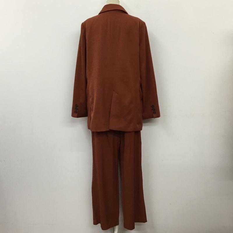 ラブユ. LVEU. セットアップ セットアップ 61821565 ジャケット ハイウエストパンツ FREE 無地 茶 / ブラウン / レディース USED 古着 中古 10118364