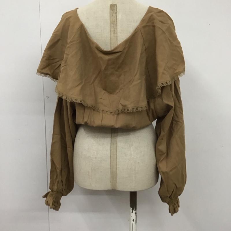 ヘザー Heather シャツ、ブラウス 長袖 HE066070TS ショート丈 ビッグカラー FREE 無地 ベージュ / ベージュ / レディース USED 古着 中古 10107492
