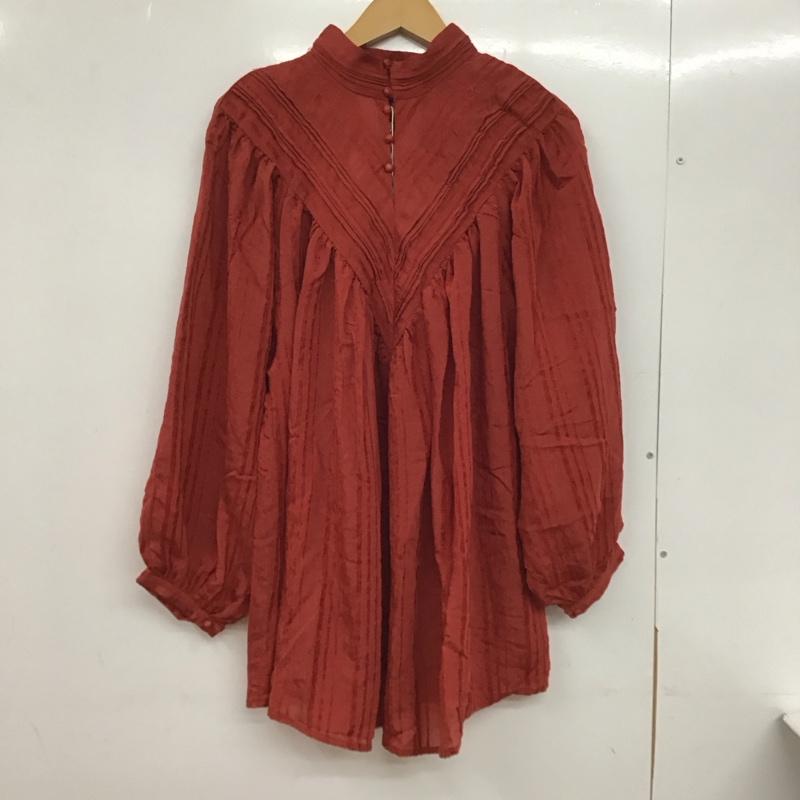 フラーネ Frene シャツ、ブラウス 長袖 2way M 無地 赤 / レッド / レディース USED 古着 中古 10130280
