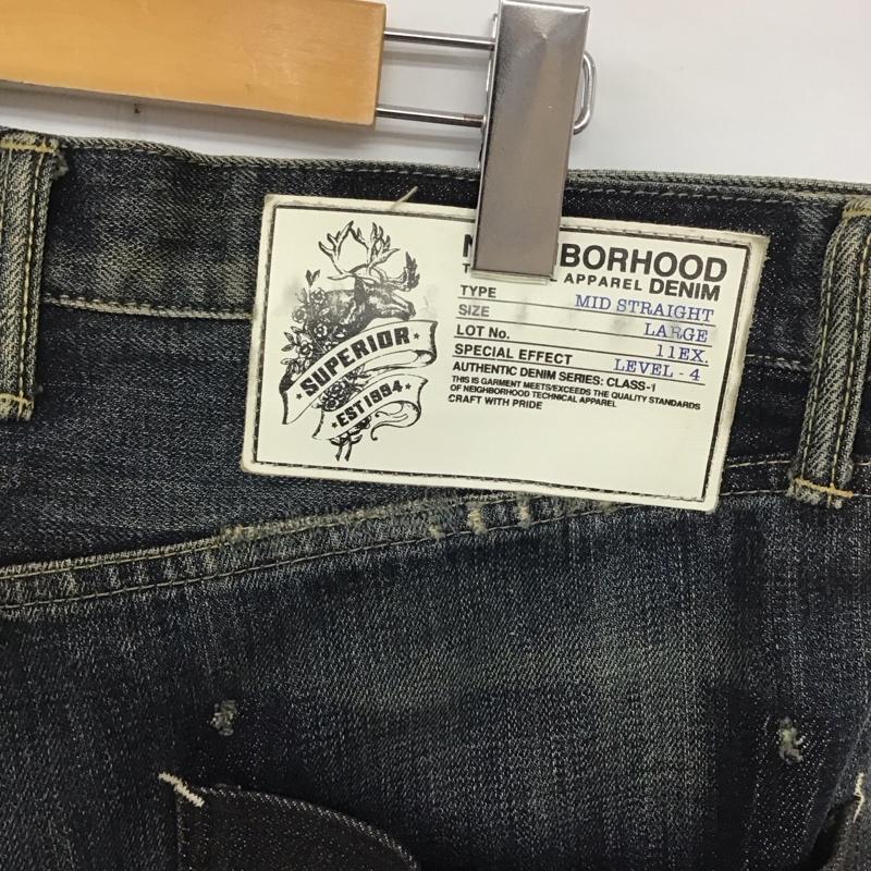 ネイバーフッド NEIGHBORHOOD パンツ デニム、ジーンズ デニムパンツ ワイドパンツ カジュアルパンツ L ダメージ加工 インディゴ / インディゴ / メンズ USED 古着 中古 10132709