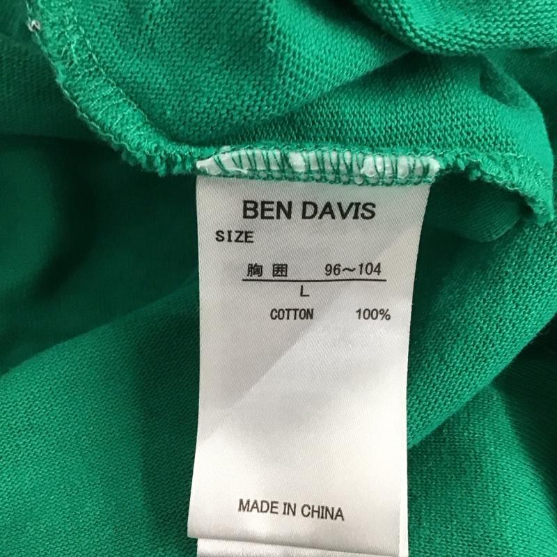 ベンデイビス BEN DAVIS カットソー 長袖 長袖カットソー クルーネックカットソー プリントカットソー L ロゴ、文字 緑 / グリーン / メンズ USED 古着 中古 10126361