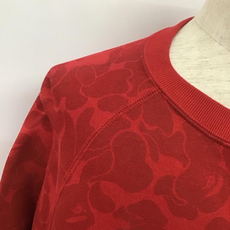 アベイシングエイプ A BATHING APE トレーナー 長袖 CAMO スウェット XXL 総柄 赤 / レッド / メンズ USED 古着 中古 10107425