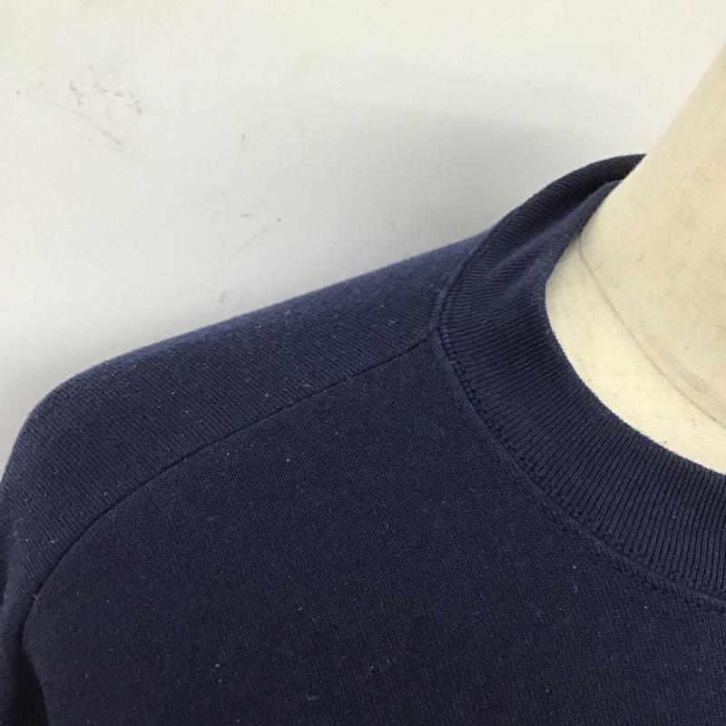 フルーツオブザルーム FRUIT OF THE LOOM トレーナー 長袖 長袖トレーナー スウェット クルーネック リブスウェットカットソー L ロゴ、文字 紺 / ネイビー / メンズ USED 古着 中古 10112502