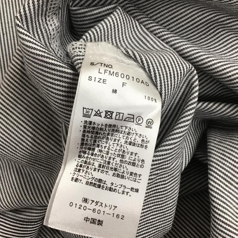 ローリーズファーム LOWRYS FARM シャツ、ブラウス 長袖 LFM60010AD チュニックシャツ FREE ストライプ 白 / ホワイト / X 黒 / ブラック / レディース USED 古着 中古 10107956