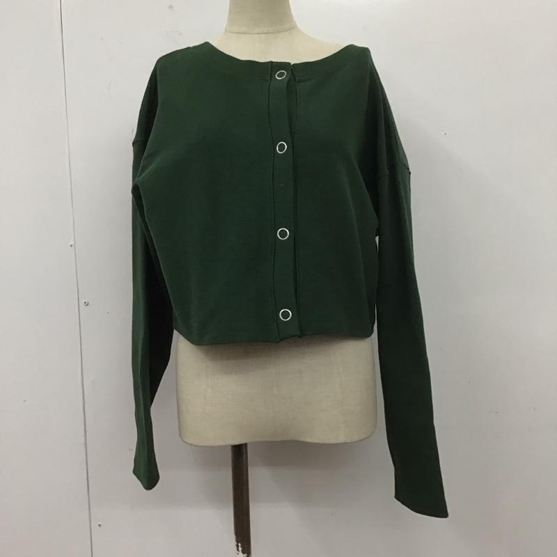 アルシーヴ archives カーディガン 長袖 長袖ショートカーディガン 前開カーディガン リブカーディガン スウェット M 無地 緑 / グリーン / レディース USED 古着 中古 10108070