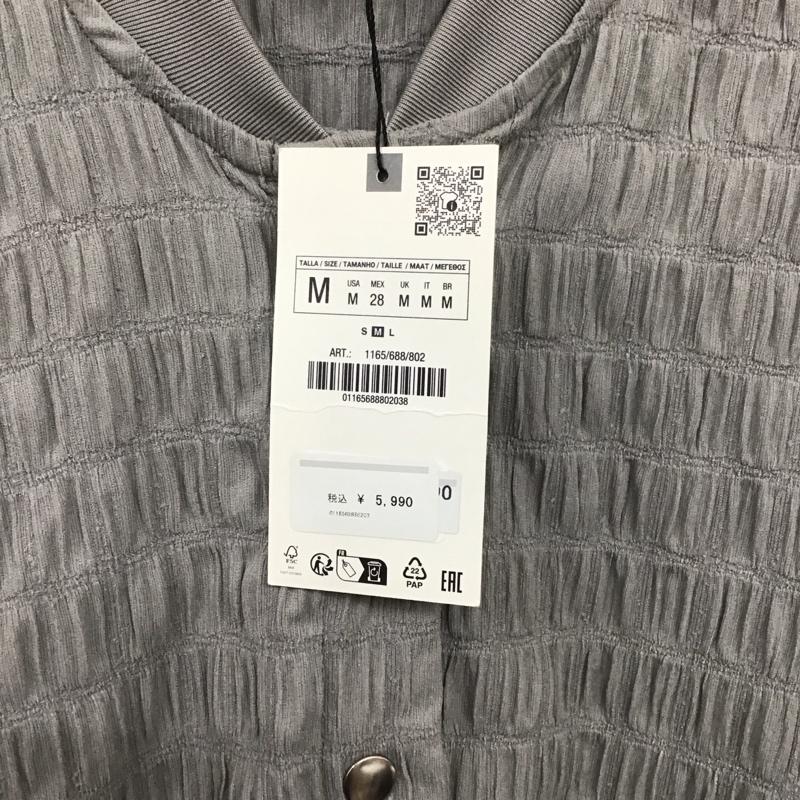 ザラ ZARA ジャケット、上着 ジャンパー、ブルゾン 1165 688 802 薄手ジャケット M 無地 灰 / グレー / レディース USED 古着 中古 10139261