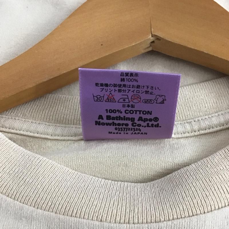 アベイシングエイプ A BATHING APE Tシャツ 半袖 XS プリント X ロゴ、文字 ベージュ / ベージュ / メンズ USED 古着 中古 10139926