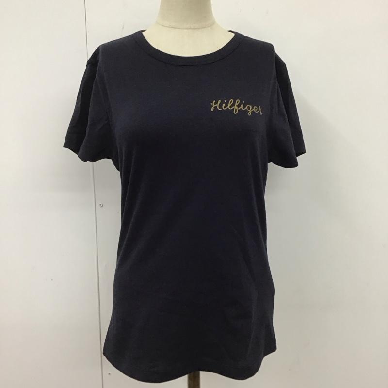 トミーヒルフィガー TOMMY HILFIGER Tシャツ 半袖 クルーネック S ロゴ、文字 紺 / ネイビー / レディース USED 古着 中古 10123064