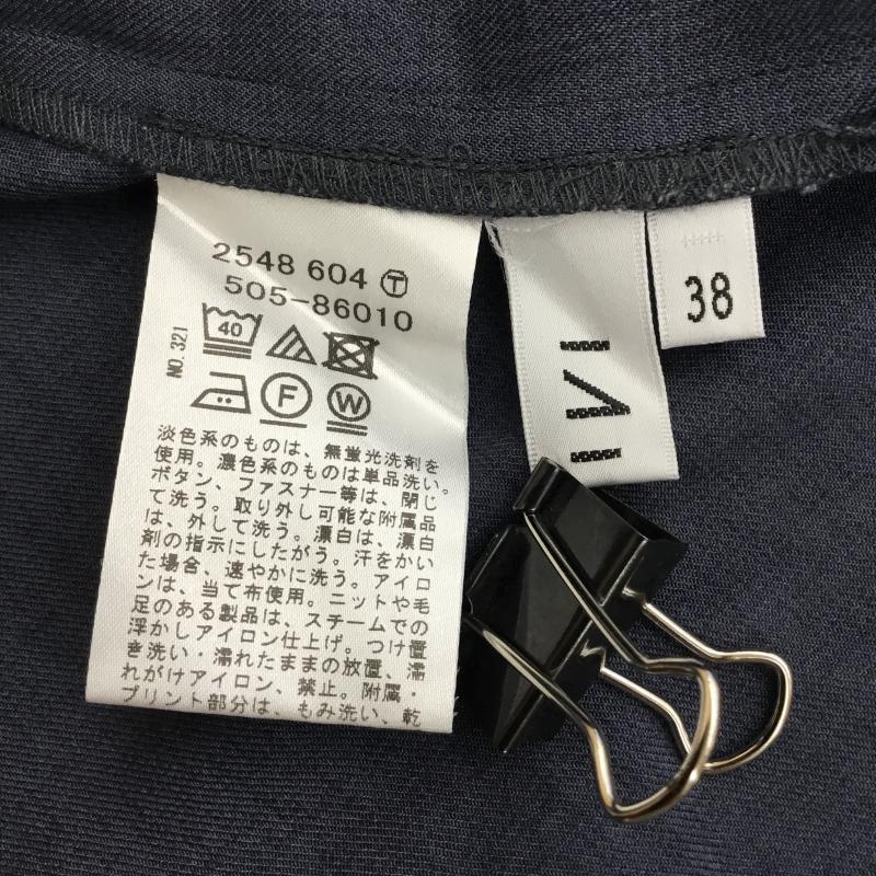 インディヴィ INDIVI シャツ、ブラウス 半袖 38 ボーダー柄 紺 / ネイビー / レディース USED 古着 中古 10137592