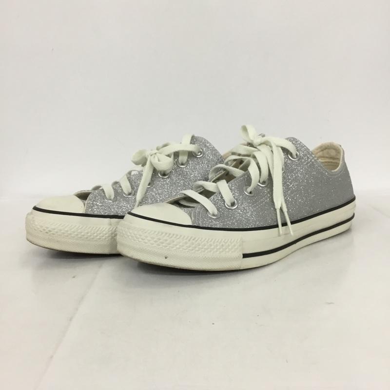 コンバース CONVERSE スニーカー スニーカー 1SD533 ALL STAR R GLITTER グリッター 23.5cm 23.5cm ロゴ、文字 銀 / シルバー / レディース USED 古着 中古 10131811