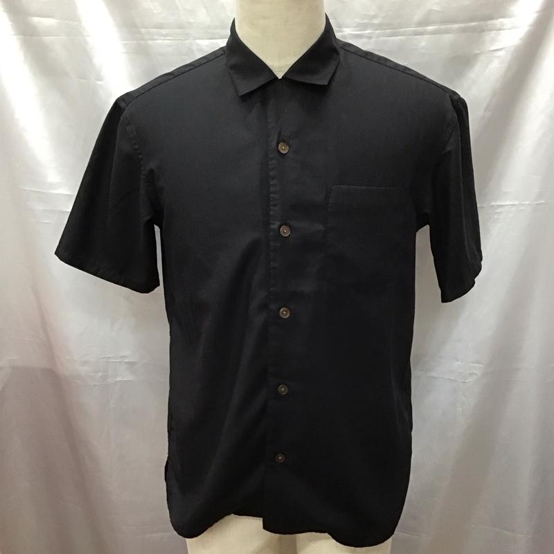 ユナイテッドアローズグリーンレーベルリラクシング UNITED ARROWS green label relaxing シャツ、ブラウス 半袖 半袖シャツ カラーシャツ 半袖カットソー ポケットシャツ S 無地 黒 / ブラック /  メンズ USED 古着 中古 10113216