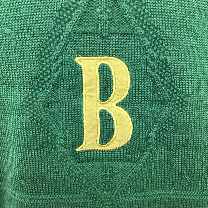 バーバリーズ BURBERRYS ニット、セーター 長袖 長袖ニットカットソー ニット セーター クルーネックニット L ロゴ、文字 緑 / グリーン / メンズ USED 古着 中古 10110807