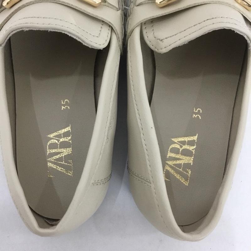 ザラ ZARA ローファー ローファー 2502 230 002 ビットローファー EU35 無地 アイボリー / アイボリー / レディース USED 古着 中古 10126442