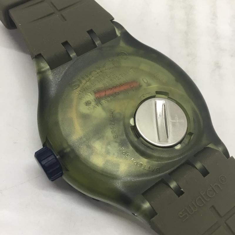 スウォッチ Swatch 腕時計 アナログ(クォーツ式) ロゴ、文字 カーキ / カーキ / メンズ USED 古着 中古 10114207