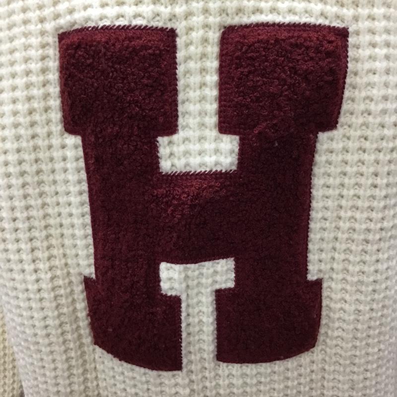 トミーヒルフィガー TOMMY HILFIGER ニット、セーター 長袖 長袖ニットカットソー ニット セーター Vネックニット L ロゴ、文字 オフホワイト / オフホワイト / メンズ USED 古着 中古 10113360