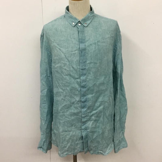 アルマーニコレッツォーニ ARMANI COLLEZIONI シャツ、ブラウス 長袖 長袖シャツ カラーシャツ ボタンダウンシャツ 長袖カットソー XL 無地 青 / ブルー /  メンズ USED 古着 中古 10110042