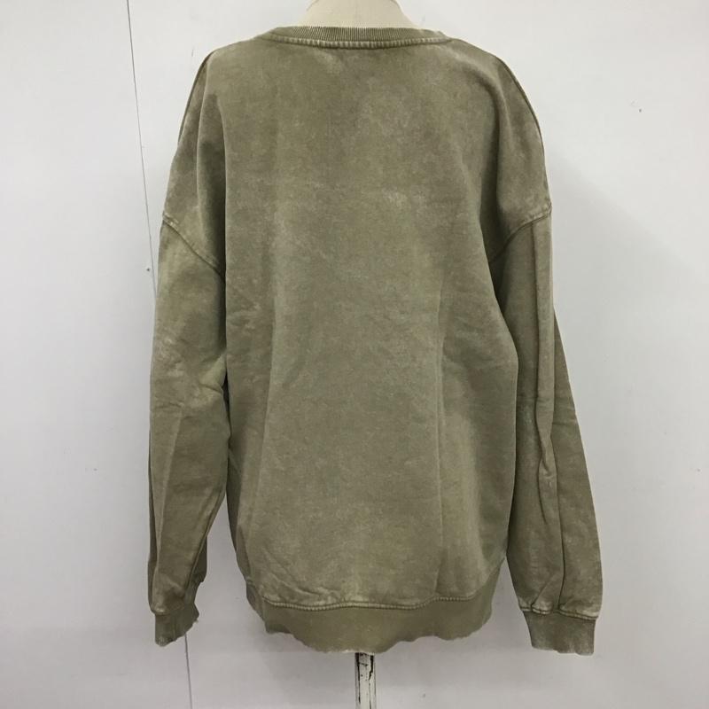 ザラ ZARA トレーナー 長袖 長袖トレーナー スウェット クルーネック プルオーバー S 無地 カーキ / カーキ / レディース USED 古着 中古 10125966