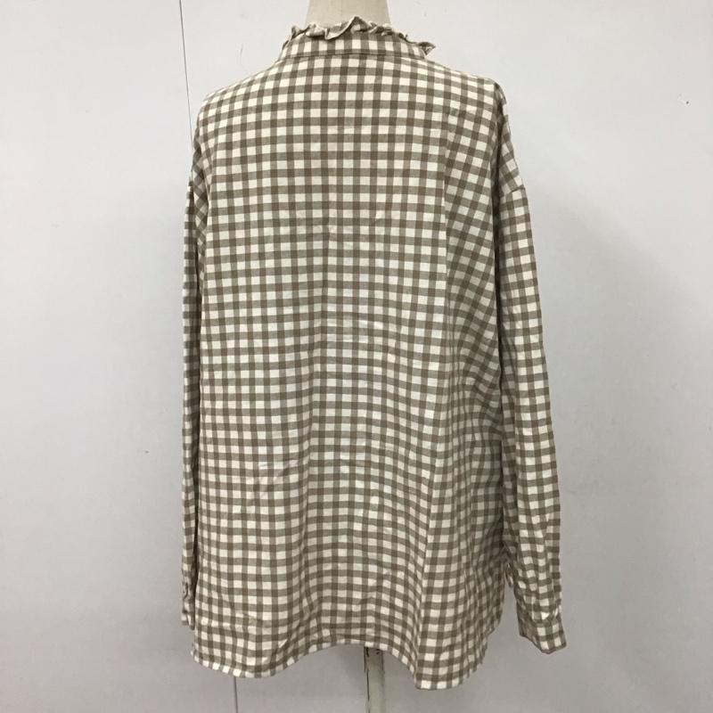 サマンサモスモス Samansa Mos2 シャツ、ブラウス 長袖 1711531 ギンガムチェック襟フリルブラウス FREE チェック 白 / ホワイト / X 茶 / ブラウン / レディース USED 古着 中古 10112368