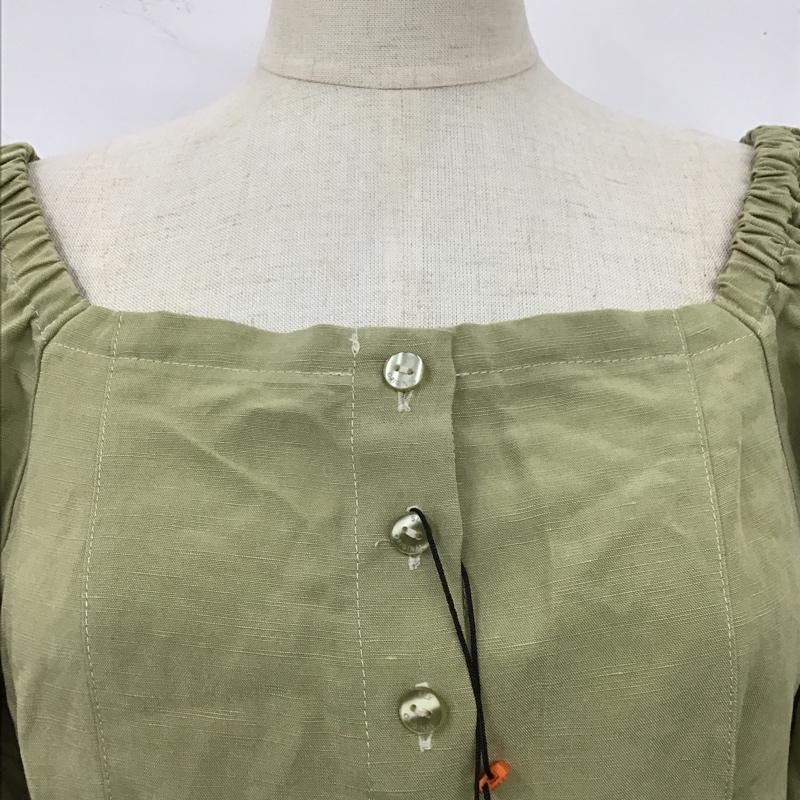 スライ SLY カットソー 長袖 030dsm30-3380 SQUAREN/C PUFFトップス スクエアネック 長袖シャツ 1 無地 緑 / グリーン / レディース USED 古着 中古 10105939