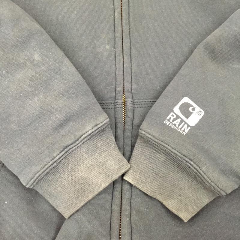 カーハート Carhartt パーカー 長袖 長袖パーカー ジップアップパーカー プリントスウェット トレーナー M 無地 黒 / ブラック /  メンズ USED 古着 中古 10120312