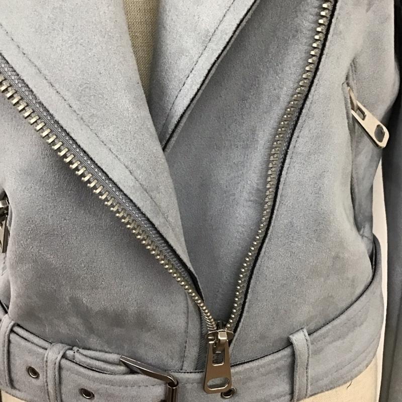 ザラ ZARA ジャケット、上着 ジャンパー、ブルゾン ジップアップジャケット ライダースジャケット アウター S 無地 灰 / グレー / レディース USED 古着 中古 10118596