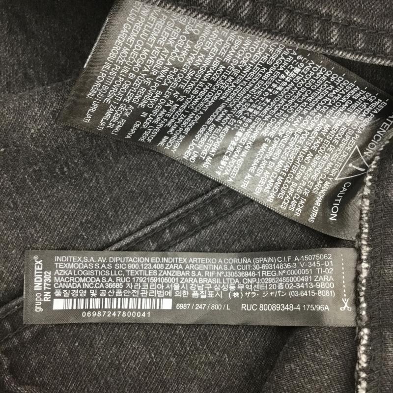 ザラ ZARA ワンピース ひざ丈スカート デニム地 L 無地 黒 / ブラック / レディース USED 古着 中古 10138284