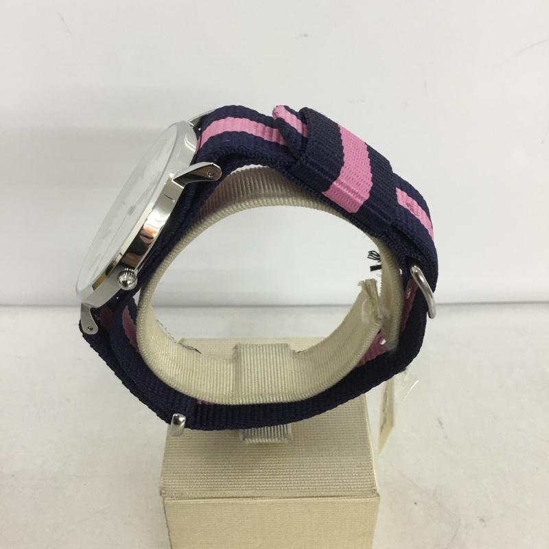 ダニエルウェリントン Daniel Wellington 腕時計 アナログ(クォーツ式) 0604DW ロゴ、文字 桃 / ピンク / X 紺 / ネイビー / レディース USED 古着 中古 10134902