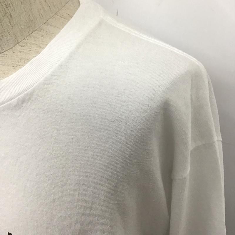 テンダーロイン TENDERLOIN カットソー 長袖 長袖カットソー クルーネックカットソー ロングスリーブカットソー プリントTシャツ L ロゴ、文字 白 / ホワイト /  メンズ USED 古着 中古 10109806