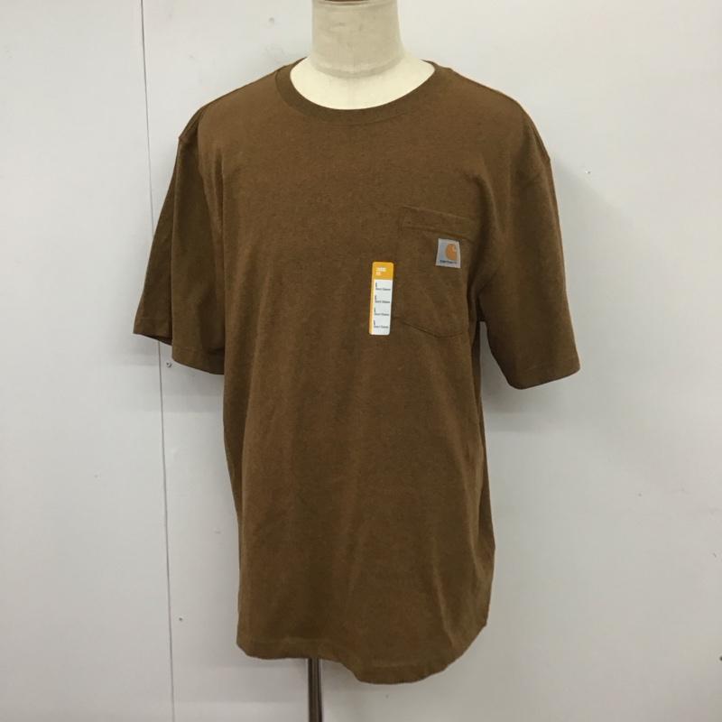 カーハート Carhartt Tシャツ 半袖 K87-M Tシャツ 半袖カットソー クルーネックカットソー L ロゴ、文字 茶 / ブラウン /  メンズ USED 古着 中古 10112529