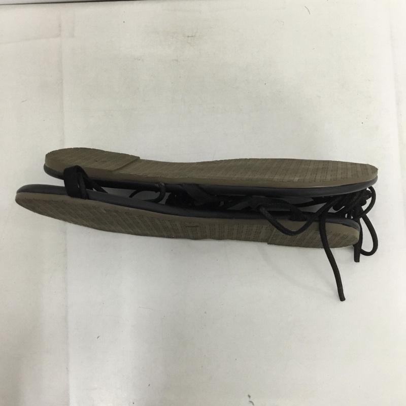 古着 USED サンダル サンダル TKEES 編み上げ レースアップ 39 US:8 無地 黒 / ブラック / レディース USED 古着 中古 10138012