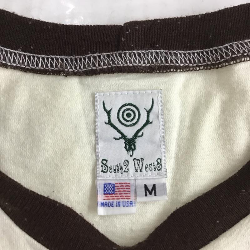 サウスツーウェストエイト South2 West8 Tシャツ 半袖 半袖カットソー プリントTシャツ クルーネックカットソー M ロゴ、文字 オフホワイト / オフホワイト /  メンズ USED 古着 中古 10111643