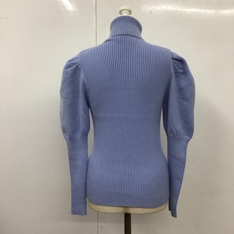 ザラ ZARA ニット、セーター 長袖 長袖ニットカットソー ニット セーター タートルネックニット L 無地 青 / ブルー / レディース USED 古着 中古 10118597
