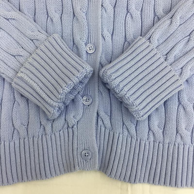 ローレンラルフローレン LAUREN RALPH LAUREN カーディガン 長袖 XS ロゴ、文字 水色 / ライトブルー / レディース USED 古着 中古 10135643