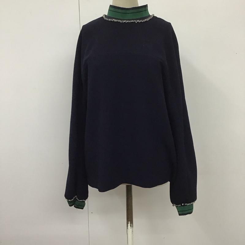 ザラ ZARA カットソー 長袖 S 無地 紺 / ネイビー /  レディース USED 古着 中古 10110294