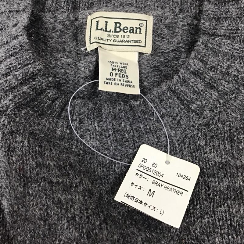 エルエルビーン L.L.Bean ニット、セーター 長袖 長袖ニットカットソー ニット セーター クルーネックニット M 無地 灰 / グレー / メンズ USED 古着 中古 10110749