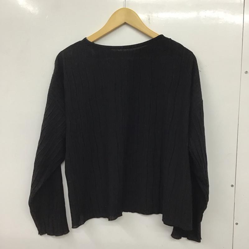 ジーナシス JEANASIS カットソー 長袖 JS063421MW ワッシャーテンジクプルオーバー FREE 無地 黒 / ブラック / レディース USED 古着 中古 10134674