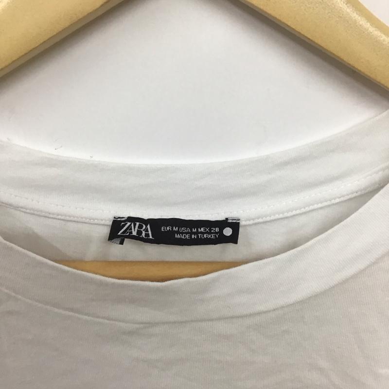 ザラ ZARA Tシャツ 半袖 M プリント 白 / ホワイト / レディース USED 古着 中古 10139578
