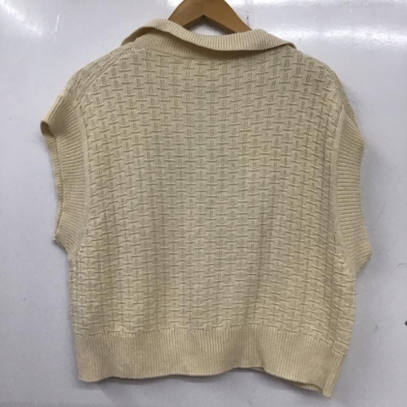 ザラ ZARA ニット、セーター 半袖 ベスト S 無地 アイボリー / アイボリー / レディース USED 古着 中古 10136905