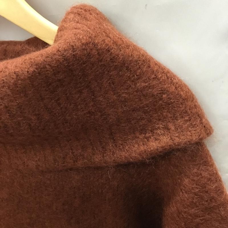 ペギー ラナ PEGGY LANA ニット、セーター 七分袖 FREE 無地 茶 / ブラウン /  レディース USED 古着 中古 10036497