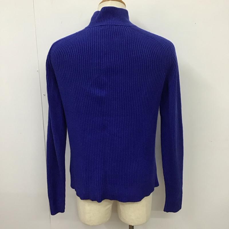 バーバリーブラックレーベル BURBERRY BLACK LABEL カーディガン 長袖 D1N07-706-24 フルジップ 2 ワンポイント 青 / ブルー / メンズ USED 古着 中古 10114034
