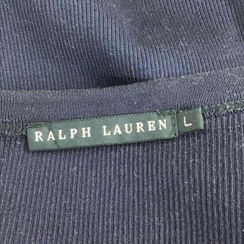 ラルフローレン RALPHLAUREN Tシャツ 半袖 KK RL KM 23 72 Uネック リブ L ワンポイント 紺 / ネイビー / レディース USED 古着 中古 10109609