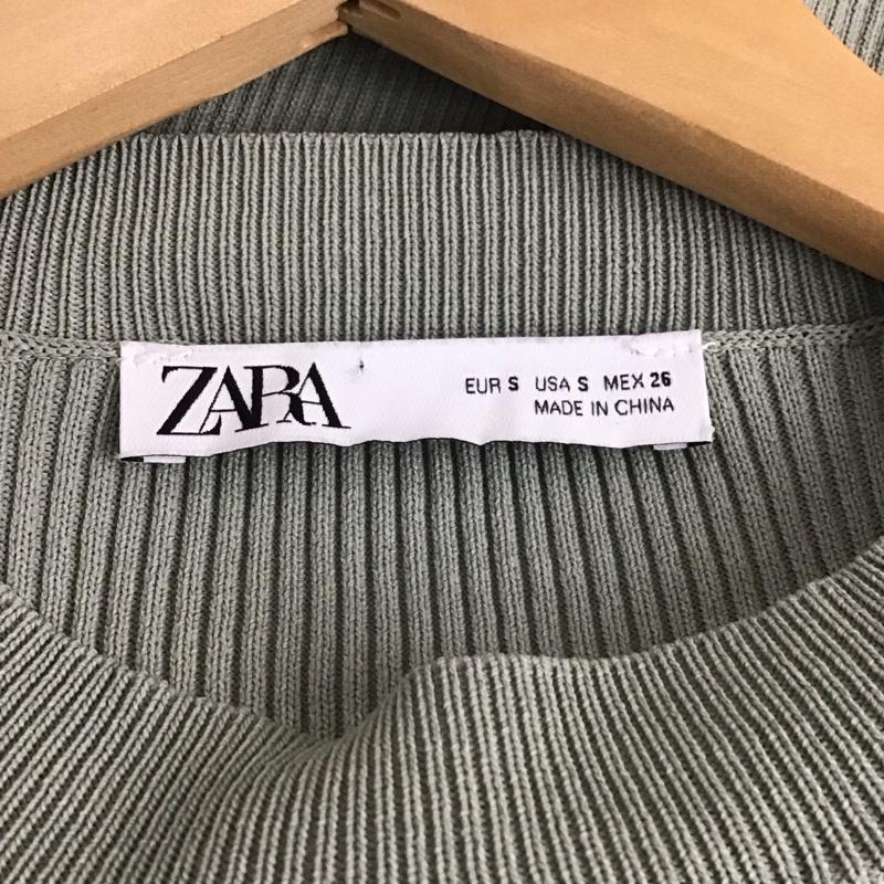 ザラ ZARA カットソー 長袖 S 無地 薄緑 / ライトグリーン / レディース USED 古着 中古 10124797