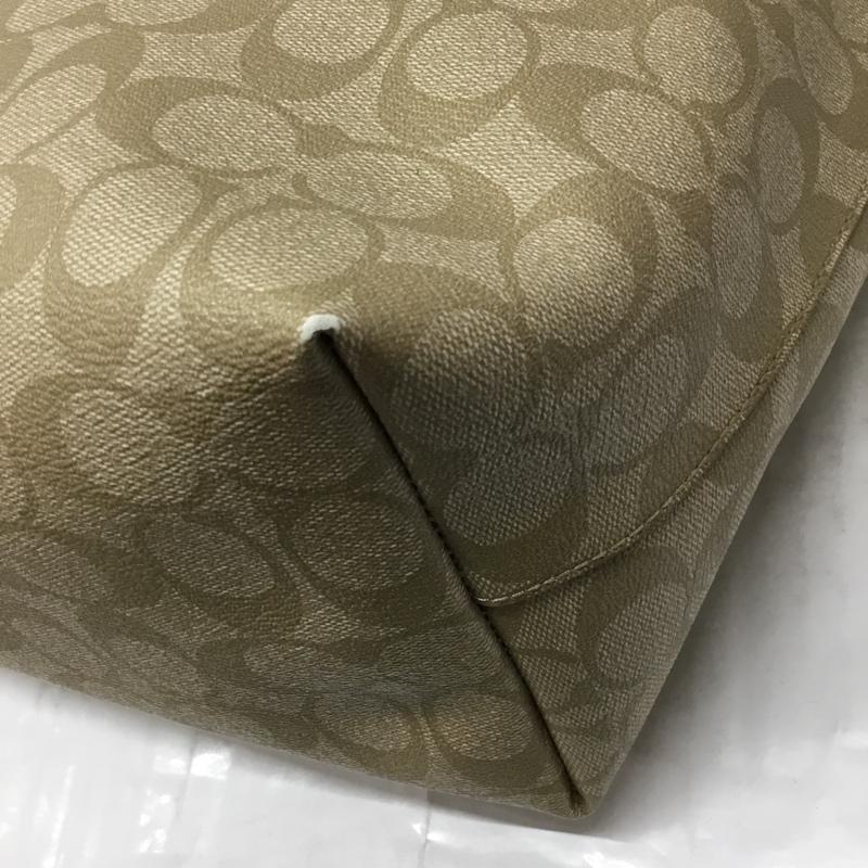 コーチ COACH トートバッグ トートバッグ F58292 シグネチャー ロゴ、文字 ベージュ / ベージュ / X 水色 / ライトブルー / レディース USED 古着 中古 10106903