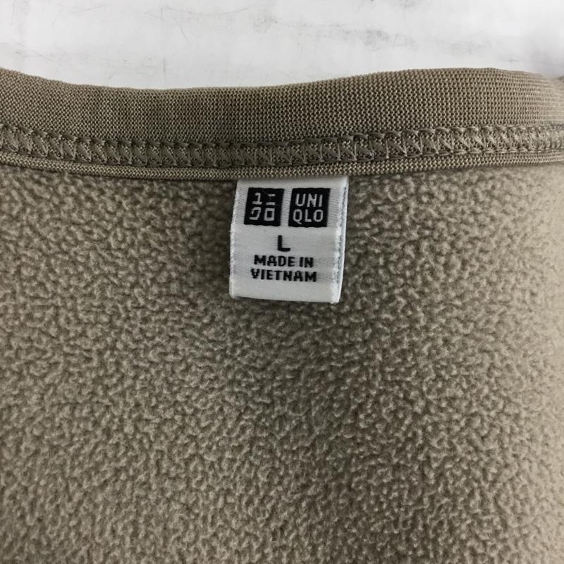 ユニクロ UNIQLO ジャケット、上着 ジャケット、ブレザー 241-408760 フリースノーカラージャケット アウター 長袖ジャケット L 無地 茶 / ブラウン / レディース USED 古着 中古 10110301
