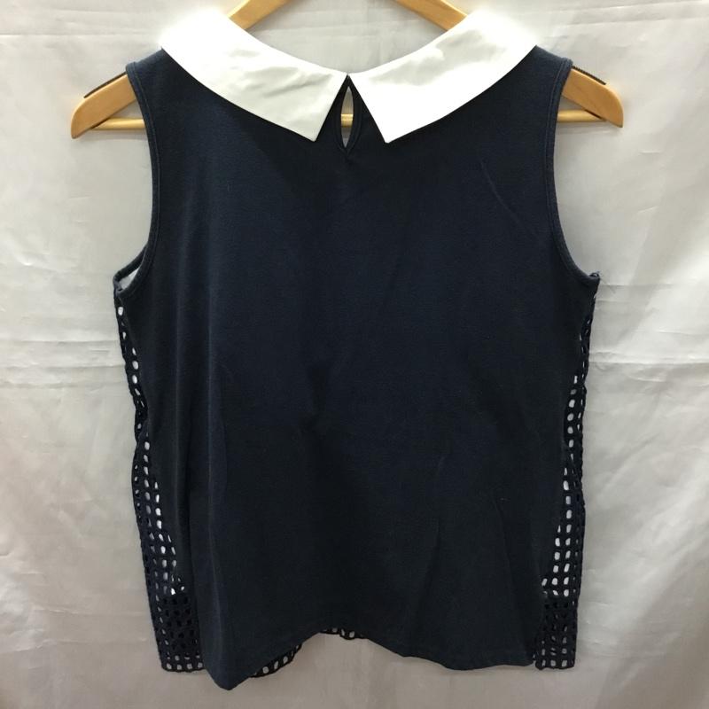 シップス SHIPS トップス トップス 803-17-0005 襟付き ノースリーブ 白 / ホワイト / X 紺 / ネイビー / レディース USED 古着 中古 10118177