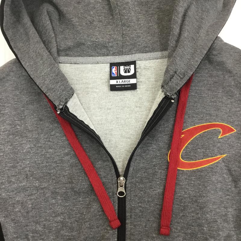 エヌビーエー NBA パーカー 長袖 ジップパーカー XL ロゴ、文字 灰 / グレー / メンズ USED 古着 中古 10136208