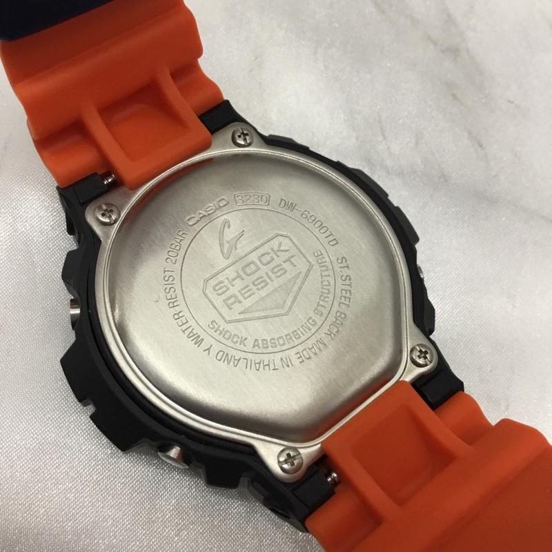 ジーショック G-SHOCK 腕時計 デジタル DW-6900TD Time distortionシリーズ 箱有 ロゴ、文字 黒 / ブラック / X 橙 / オレンジ / X 紺 / ネイビー / メンズ USED 古着 中古 10109236